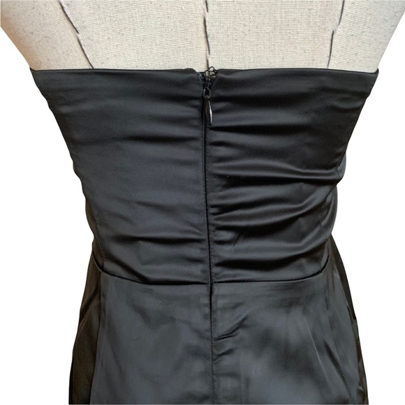 Closetcleanout! Naked Wardrobe The Statement Bustier Strapless Black Satin Dress - Picture 6 of 9